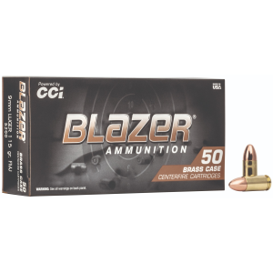 United States Association of Gun Owners CCI Blazer Brass 9mm 115gr FMJ Handgun Ammunition, 50rd - $14.29 at United States Association of Gun Owners