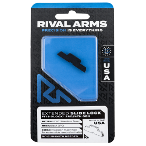 Rival Arms RA80G001A Slide Lock Extended Compatible w/Glock Gen3-4 Stainless Steel