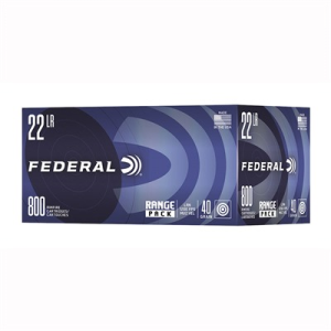 Federal 729B800 Champion Training .22 LR 40gr Lead Round Nose Ammo, 800/Box