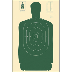 United States Association of Gun Owners Action Target B27SGREEN100 Qualification Standard Silhouette Paper Hanging 24" x 45" Green/White 100 Per Box - $48.55 at United States Association of Gun Owners