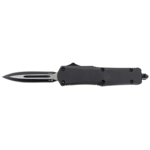 Templar Knife SBR131 Gen II Small 2.69" OTF Dagger Plain Black Oxide Stonewashed 440C SS Blade, 4.31" Black Aluminum/Rubber Handle, Glass Breaker