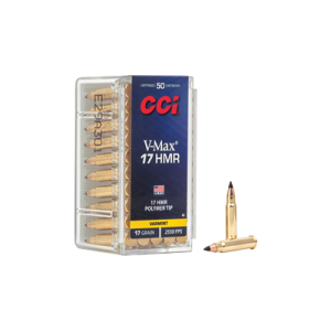 CCI 17HMR 17Gr V-Max Rimfire Ammunition, 50 Rounds