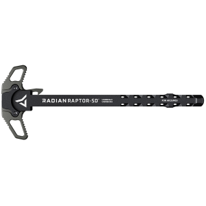 Radian Weapons R0561 Raptor SD Ambi Charging Handle, Radian Gray, Gas Ported Shaft, Fits Mil-Spec AR-15/M16 Platform