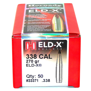 United States Association of Gun Owners Hornady 33371 ELD-X .338 Cal 270 Grain Reloading Bullets, 50 Count - $55.82 at United States Association of Gun Owners