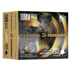 United States Association of Gun Owners Federal Terminal Ascent 10mm Auto 203gr JHP Handgun Ammo, 20-Round - $38.29 at United States Association of Gun Owners