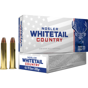 United States Association of Gun Owners Nosler Whitetail Country .45-70 Government 300GR Straight Wall Ammo, 20-Round - $39.83 at United States Association of Gun Owners