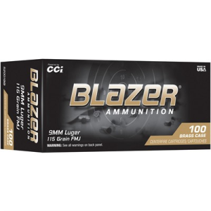 United States Association of Gun Owners CCI Blazer Brass 9mm Luger 115gr FMJ Ammunition, 100/Box - $28.48 at United States Association of Gun Owners