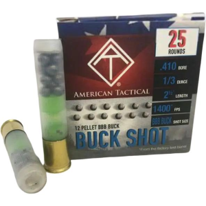 United States Association of Gun Owners American Tactical ATIAC410BBB 410ga 2-1/2in Buckshot Shotshells, 25-Pack - $23.64 at United States Association of Gun Owners