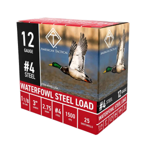 United States Association of Gun Owners American Tactical ATIACL12S4 Waterfowl Steel Shotshells 12ga 3in #4 - $20.67 at United States Association of Gun Owners