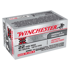 WINCHESTER SUPER-X 22WMR 40GR - JHP 1910FPS 50RD 40BX/CS