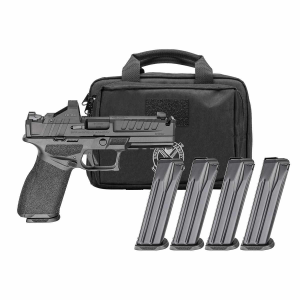 United States Association of Gun Owners Springfield Gear Pac Echelon 4.5F Comp Handgun 9mm Luger 10rd(4) Magazines 4.5" Barrel U-Notch Sights Green Dot & Bag - $719.28 at United States Association of Gun Owners
