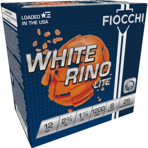 United States Association of Gun Owners Fiocchi White Rino Lite 12 Gauge Shotshells 2-3/4" #8, 25/ct - $11.92 at United States Association of Gun Owners