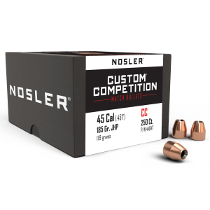 United States Association of Gun Owners Nosler 44847 Custom Competition 45Cal 185gr Jacketed Hollow Point 250/Box - $96.78 at United States Association of Gun Owners