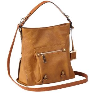 Bulldog BDP054 Hobo Anna Brown Leather Purse w/Holster