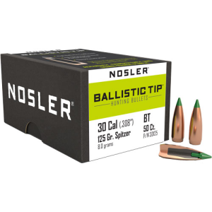 United States Association of Gun Owners Nosler 30 Cal .308 125 Grain Ballistic Tip Reloading Bullets, 50ct - 30125 - $35.63 at United States Association of Gun Owners
