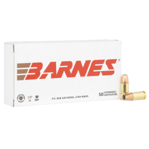 United States Association of Gun Owners Barnes 32516 9mm Luger 124gr Jacketed Hollow Point Ammo, 50-Count - $31.89 at United States Association of Gun Owners