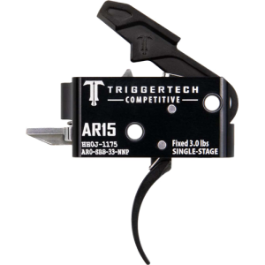 Trigger Tech AR-15 Competitive Pro Curved Single Stage Trigger, Black