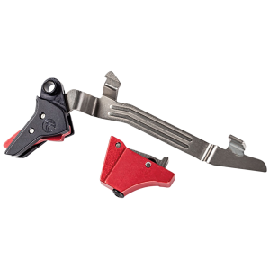 Timney Triggers ALPHAGLOCK34LRGRED Alpha Competition 45 ACP/10mm Auto, Red Straight Trigger, Compatible w/Glock Gen3-4