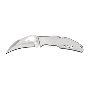 United States Association of Gun Owners Spyderco BY07P Byrd Crossbill 3.50" Folding Hawkbill Plain 8Cr13MoV SS Blade, Stainless Steel Handle Includes Pocket Clip - $47.25 at United States Association of Gun Owners