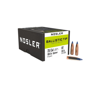 United States Association of Gun Owners Nosler Ballistic Tip .25 Caliber 100gr Spitzer Bullets, 50/Box - 25100 - $29.80 at United States Association of Gun Owners