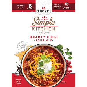United States Association of Gun Owners ReadyWise Simple Kitchen Hearty Chili 8 Servings Per Pouch, 6 Per Case - RWSK05064 - $28.99 at United States Association of Gun Owners