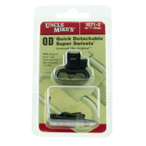 Uncle Mike's 10712 Magnum Band Swivel Set Quick Detach 115 U22 1" Fits .420-.470" Diameter Mag Tubes w/o Dismantling Gun