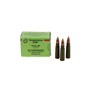 United States Association of Gun Owners Tela Ammo USA 7.62x39 124 Grain FMJ Steel Case Rifle Ammo - $12.97 at United States Association of Gun Owners