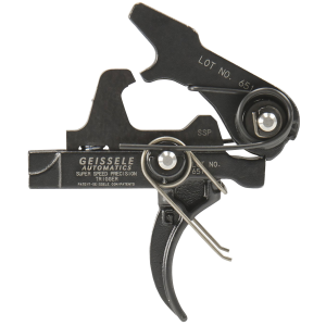 Geissele Automatics 05400 SSP Single-Stage Curved Trigger, 3-3.75 lbs Draw Weight, Black Oxide Finish