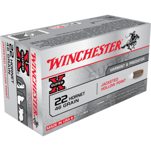 Winchester Super-X .22 Hornet 46gr JHP Rifle Ammunition, 50-Count