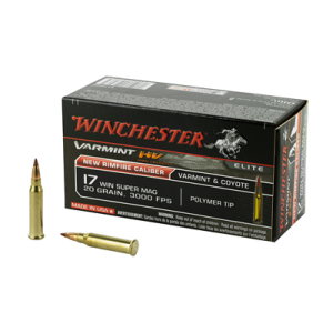 Winchester Varmint HV .17 WSM 20gr Polymer Tip Rimfire Ammo, 50-Round