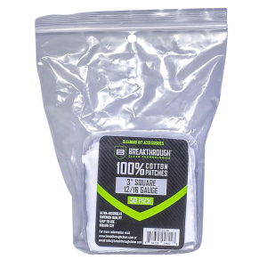 United States Association of Gun Owners Breakthrough Clean BTCPS350 100% Cotton Cleaning Patches, 50 Pack for 12-16 Gauge - $5.99 at United States Association of Gun Owners