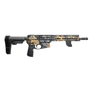 Cnc Firearms CNCDDMCG Daniel Defense DDM4 V7P Sports South Exclusive 5.56 NATO 30+1 10.30" Black Phosphate Threaded Barrel, Gold Multicam Aluminum Receiver w/Picatinny Rail, SBA3 Pistol Stabilizing Br