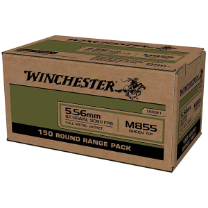 Winchester LC USA 5.56 M855 62GR Brass Rifle Ammo, 150-Round