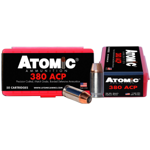 United States Association of Gun Owners Atomic Ammunition 00414 Pistol Precision Craft 380ACP 90gr Hollow Point 50 Per Box/10 Case - $36.11 at United States Association of Gun Owners