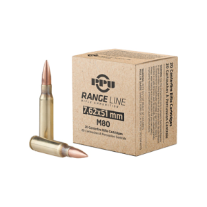 PPU Range Line 7.62 NATO 145gr FMJBT Rifle Ammo, 20-Round Box