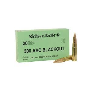 Sellier & Bellot Subsonic .300 Blackout 200gr FMJ Rifle Ammo, 20/ct