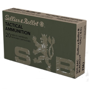 Sellier & Bellot SB300BLKA 124gr .300 AAC Blackout Full Metal Jacket Ammo, 20-Round