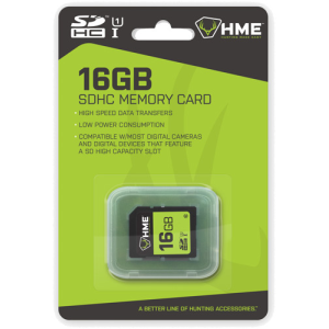 HME 16GB SD Memory Card, Black/Green