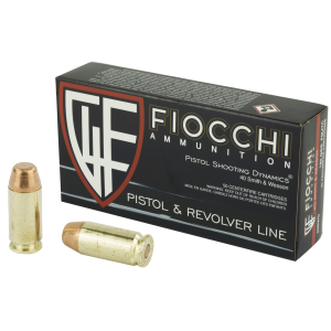 Fiocchi Pistol Shooting Dynamics .40 S&W 180 gr FMJ-FN Ammo 50/box