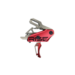 United States Association of Gun Owners Rise Armament REV 535 Silver/Red Curved Flat Blade Trigger - T35-SR - $269.99 at United States Association of Gun Owners