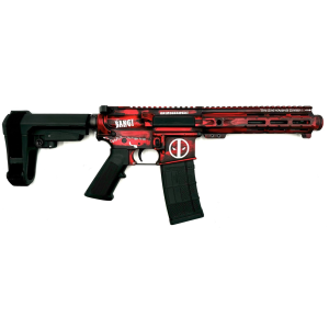 ZEUS ARMS AETHER DEADPOOL 5.56 PISTOL 7.5" RED/BLK SBA3 BRACE 1-30RD MAG