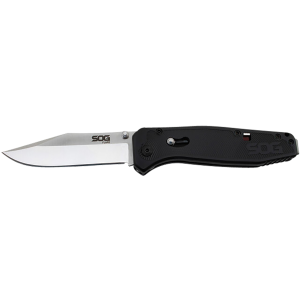 United States Association of Gun Owners SOG Flare 3.50" Folding Knife, Satin Polished/Black GRN Handle - SOGFLA1001CP - $32.99 at United States Association of Gun Owners