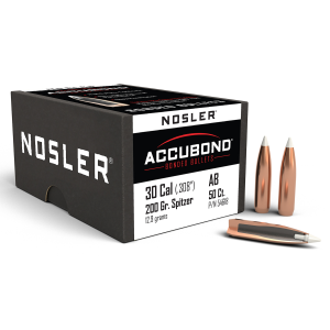 United States Association of Gun Owners Nosler AccuBond .30 Cal 200gr Spitzer Point Reloading Bullets, 50/Box - 54618 - $68.46 at United States Association of Gun Owners