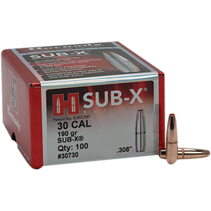 United States Association of Gun Owners Hornady 30730 Sub-X 30 Cal .308 190gr Subsonic Expanding Bullets, 100-Count - $41.79 at United States Association of Gun Owners