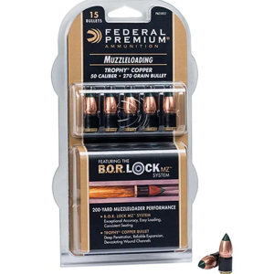 United States Association of Gun Owners Federal Trophy Copper .50 Caliber 270 Grain Muzzleloader Bullets, 15rd - PMZ50TC1 - $26.06 at United States Association of Gun Owners