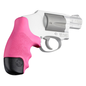 Hogue OverMolded Tamer Cobblestone Pink Grip for S&W J Frame - 60027
