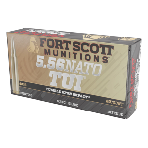United States Association of Gun Owners Fort Scott Munitions 556062SBV1 5.56x45mm NATO 62gr Tumble Upon Impact Ammo, 20-Round Box - $26.38 at United States Association of Gun Owners
