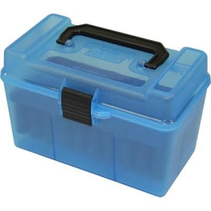 United States Association of Gun Owners MTM H50-RS-24 Deluxe 50 Round Rifle Ammo Box, Clear Blue - $9.72 at United States Association of Gun Owners