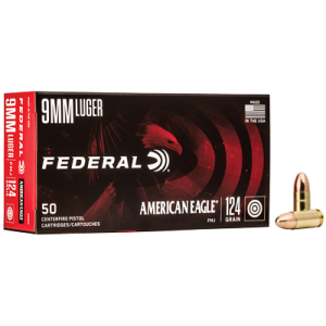 United States Association of Gun Owners Federal American Eagle 9mm 124gr FMJ Handgun Ammunition, 50-Round Box - $14.84 at United States Association of Gun Owners