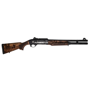 MAC 21000122PNCH Cowboy Puncher 12 Gauge Semi-Auto 3" 5+1 18.50" 18" Black Barrel, Black Engraved Receiver w/Picatinny Rail, Engraved Wood Stock